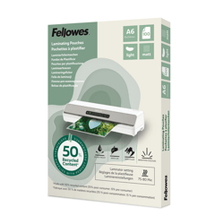Lamineerhoes Fellowes A6 light 50% gerecycled mat 100stuks