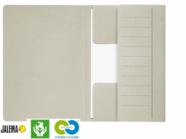 Dossiermap Djois Secolor Mammoet folio 3 kleppen 250gr recycled grijs 10 stuks