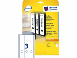 Rugetiket Avery Zweckform breed/lang 59x297mm zelfklevend wit