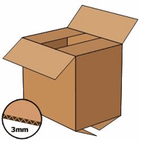 Kartonnen doos 305x220x275 mm, bruin, enkelgolf 3 mm, Fefco 0201, A4