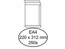 Envelop Hermes akte EA4 220x312mm zelfklevend wit doos à 250 stuks