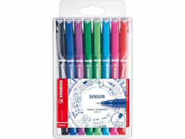 Fineliner STABILO Sensor 189/8 fijn assorti etui à 8 stuks