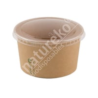 Kraft/PLA foodcontainer 5oz/150ml/85mm Ø x 51mm