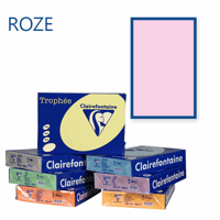 Clairefontaine Trophee kopieerpapier A4 210x297 160 g/m². Kleur: Roze. Artikelcode: 2634 (Doos à 4 Pak à 250 Vel)