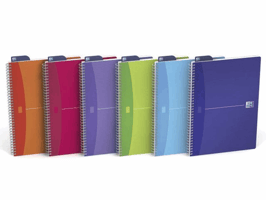 Oxford Office MyColours spiraalblok A4, gelijnd (pak 5 x 90 vel)