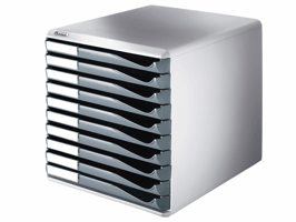 Ladenblok Leitz A4 10 laden donkergrijs/wit