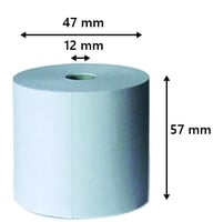 Pinrollen 57x47x12, 25 meter, thermorollen wit