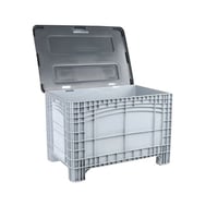 Scharnierdeksel voor grote bakken grijs voor l x b = 800x1200 mm