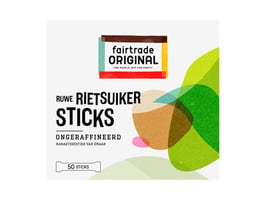 Rietsuiker sticks Fairtrade 4gr/pk50 (1 pak x 50 stuks)