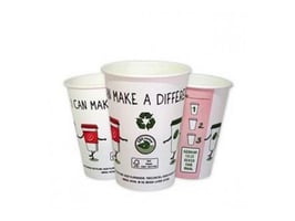 Make A Difference Koffiebeker, 180 cc, Wit met print (doos 25 x 100 stuks)