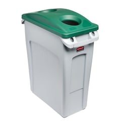 Afvalbak voor kringloopmateriaal SLIM JIM® inhoud 60 l, blikinworp, rond grijs