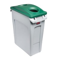 Afvalbak voor kringloopmateriaal SLIM JIM® inhoud 60 l, blikinworp, rond grijs