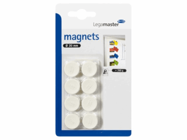 Magneet Legamaster 20mm 250gr wit 8 stuks