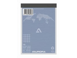 AURORA Schrijfblok A6, Gerecycled, Geruit 5 mm, Groen (pak 10 stuks)