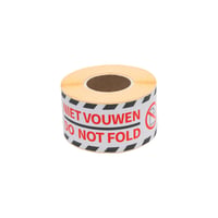 Waarschuwingsetiket Rillprint do not fold 46x125mm wit
