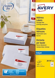 ETIKET AVERY J8159-10 63.5X33.9MM 240ST artikel afbeelding