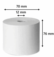 Telrollen 76 mm, 44 meter houtvrij (12 mm kern)