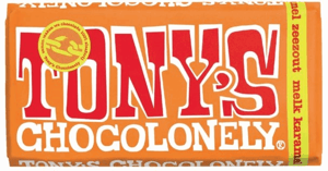 Chocolade Tony's Chocolonely melk karamel zeezout reep 180gr