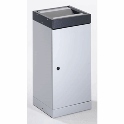 Afvalbakken voor kringloopmateriaal met tuimeldeksel apart, inhoud 70 l dekselkleur grijs / blank aluminiumkleurig