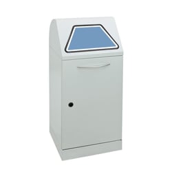 Afvalbak voor kringloopmateriaal, inwerpklep handbediend inhoud 60 l met afvalzakhouder, lichtgrijs