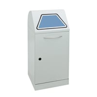 Afvalbak voor kringloopmateriaal, inwerpklep handbediend inhoud 60 l met afvalzakhouder, lichtgrijs