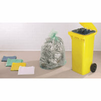 LDPE-afvalzakken inhoud 240 l, l x b x h = 650x550x1350 mm materiaaldikte 80 µm, transparant, VE = 100 stuks