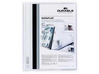 Durable Duraplus Snelhechtmap A4 Extra Breed, 100 vel, Wit (pak 25 stuks) artikel afbeelding