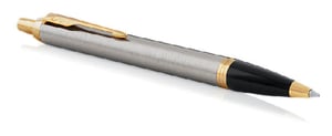 Parker IM Brushed Metal Balpen, Kliksysteem, Blauw