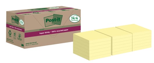 Memoblok 3M Post-it 654 RSS12CY 76mmX76mm geel