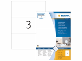 Etiket HERMA 4664 210x99mm geperforeerd wit 300 stuks