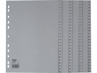 Tabblad ELBA A4 11R PP 1-100 grijs/se100 artikel afbeelding