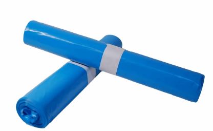 Blauwe afvalzak