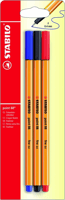 Fineliner STABILO point 88/3 fijn assorti blister à 3 stuks