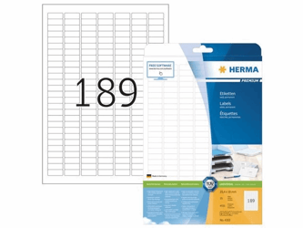 ETIKET HERMA 4333 25.4X10MM 4725ST artikel afbeelding