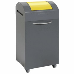 Kringloopmateriaal verzamelaar van plaatstaal, vlamdovend inhoud 60 l, b x h x d = 380x790x320 mm inwerpopening signaalgeel