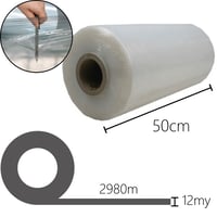 Nano wikkelfolie machinaal, 12my , 300% stretch