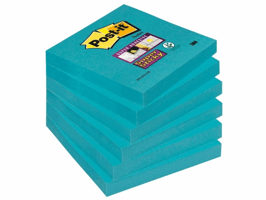 Memoblok Post-it 654 Super Sticky 76x76mm blauw