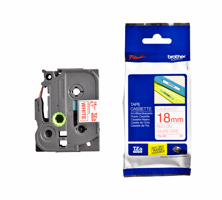 Brother TZe tape voor P-Touch 18 mm, rood op wit