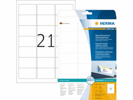 Etiket HERMA 5074 63.5x38.1mm verwijderbaar wit 525 etiketten