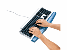 Polssteun toetsenbord Fellowes Crystals gel transparant blauw