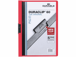Durable Duraclip® Klemmap A4, 1-60 vel, Rood (pak 25 stuks)