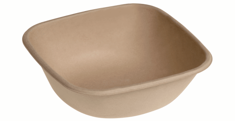 Suikerriet bowl vierkant 750ml/17x17x5,5cm, kleur bruin artikel afbeelding