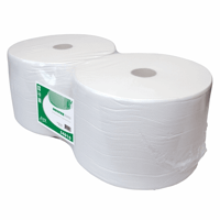 Industrierol recycled wit 1-laags 23 cm x 1.000 meter.