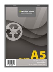 Schrijfblok Aurora A5 lijn 80vel 80gr geel artikel afbeelding