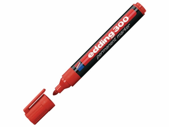 Edding Permanent marker 300 1,5 - 3 mm, rood (doos 10 stuks) artikel afbeelding