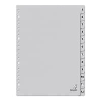 Tabblad A4 23R karton 1-12 grijs/set12