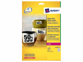Etiket Avery L4778-20 45.7x21.2mm polyester wit 960stuks