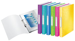 Ringband Leitz WOW A4 2-rings O-mechaniek 25mm PP roze