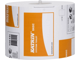 KATRIN BASIC systeem toiletpapier 918 vellen, 115 meter per rol (doos 36 x 918 vel)