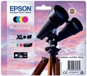 Inktcartridge Epson 502XL 502 T02W9 502XL zwart + 3 kleuren artikel afbeelding